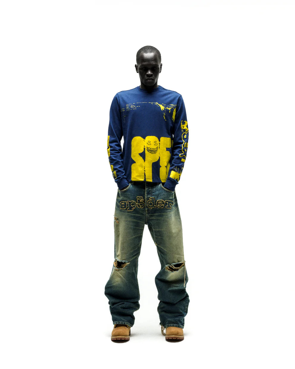 Sp5der Navy X-Ray Long Sleeve