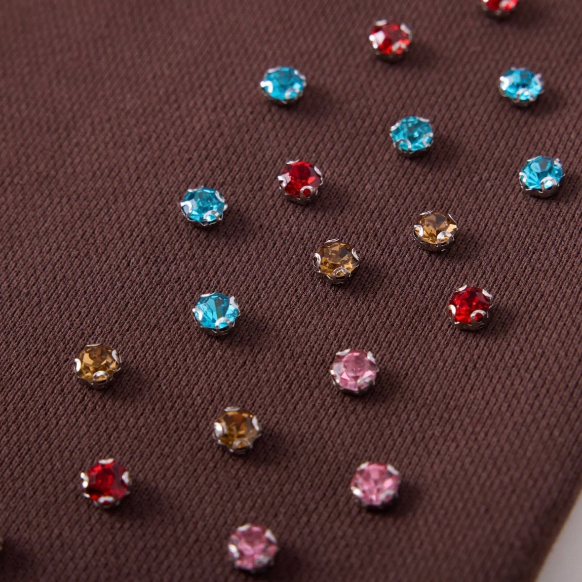 AZVA Brown Crystal Cactus Zip Hoodie