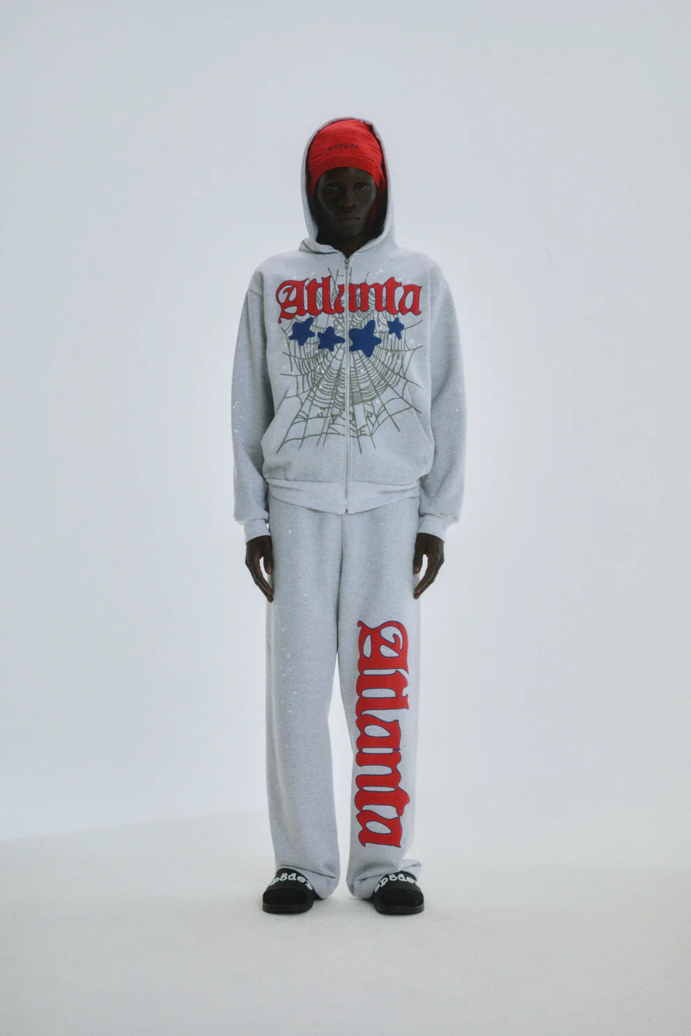 Sp5der Heather Grey Atlanta Zip Hoodie