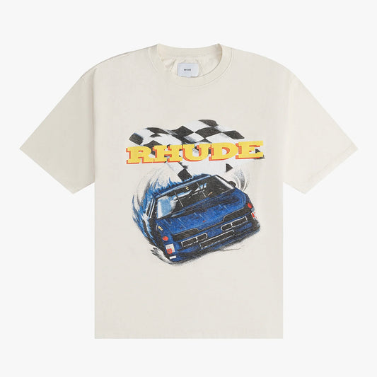 Rhude Vintage White Nascar T-Shirt Front View