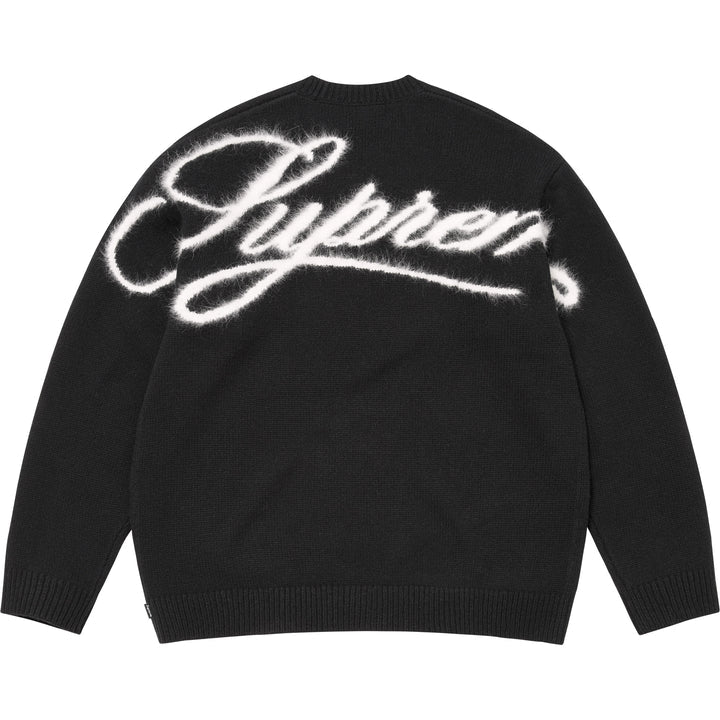 Supreme Black Angora Script Sweater