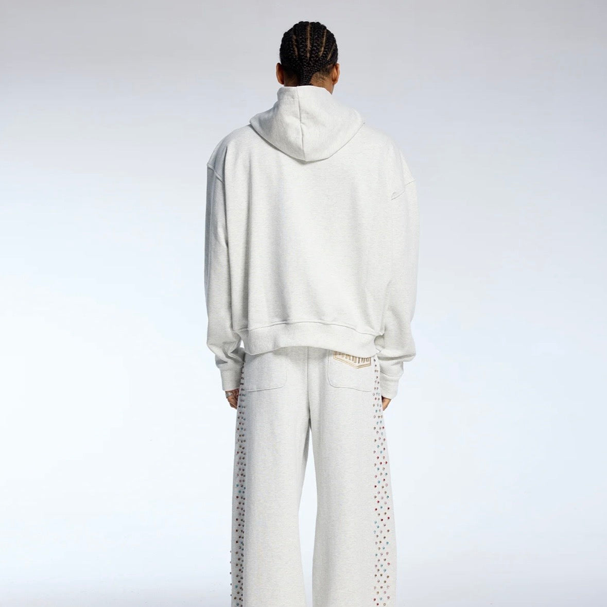 AZVA Grey Crystal Cactus Zip Hoodie