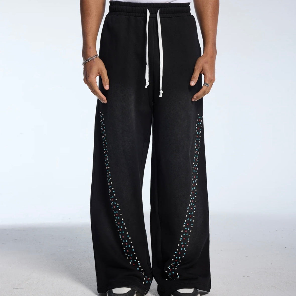 AZVA Black CVx3 Crystal Sweatpants