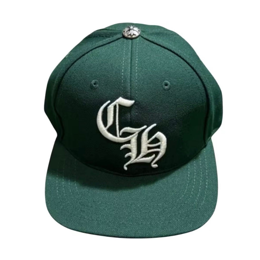 Chrome Hearts Green White 6 Panel Snapback Hat