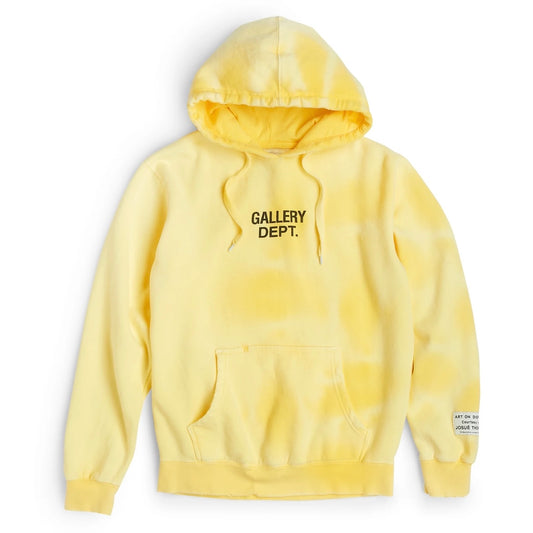 Gallery Dept Yellow Sunfaded Hoodie Front View