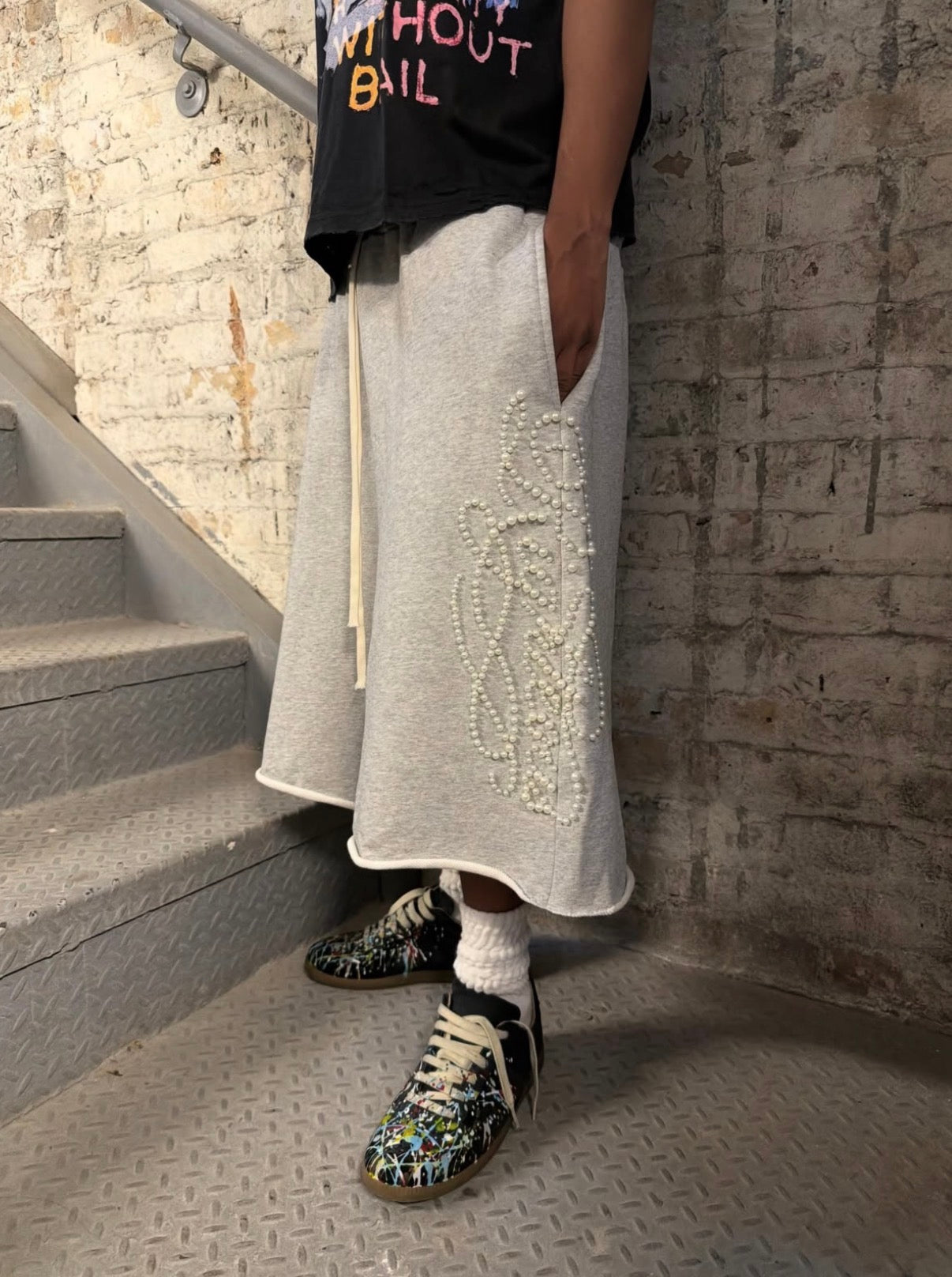 We Are Righteous Script Pearl Sweatshorts