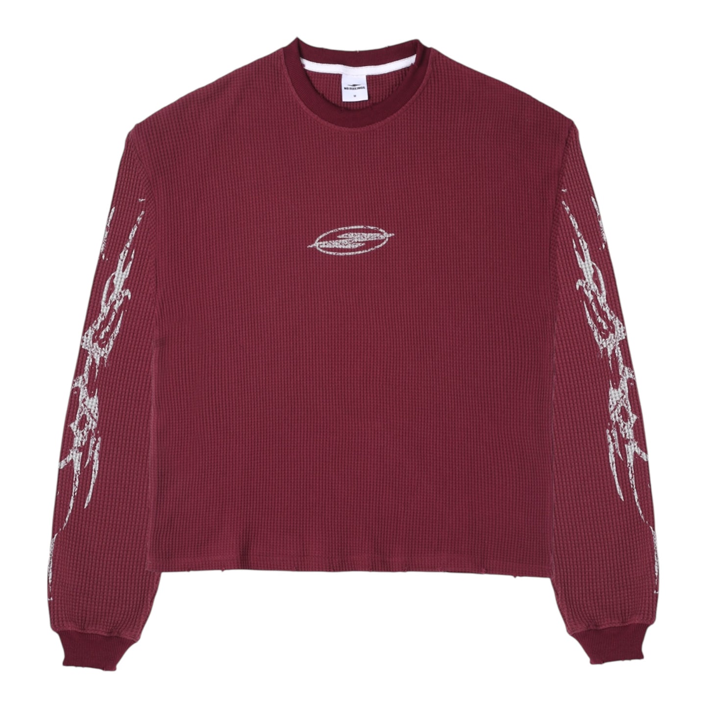 No Feelings Maroon Flame Thermal Long Sleeve