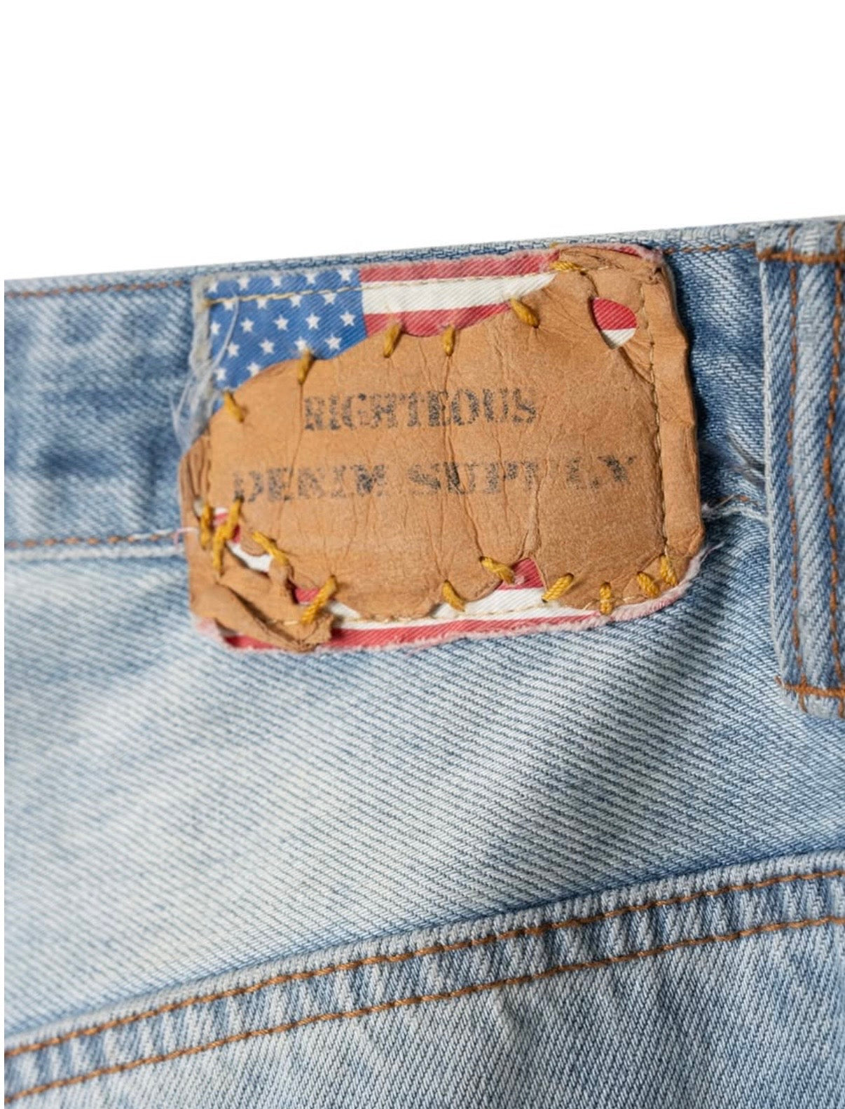 We Are Righteous Blue Dirty Denim Pants