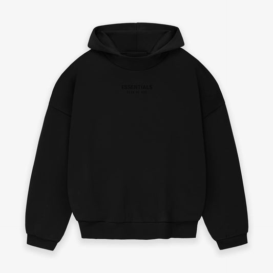 Fear of God Essentials Jet Black V2 Hoodie Front VIew