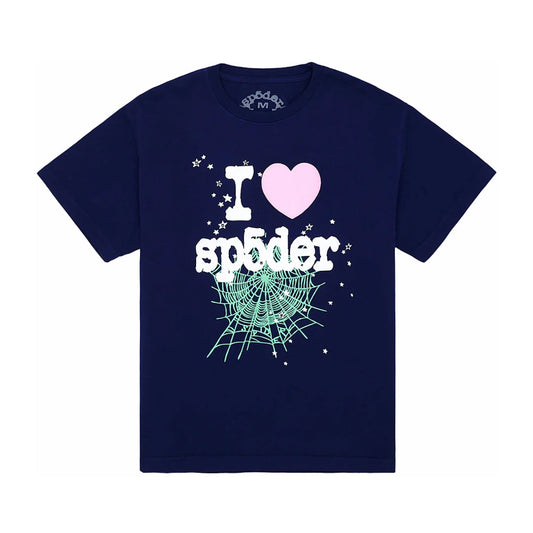 Sp5der Navy I Heart Sp5der T-Shirt