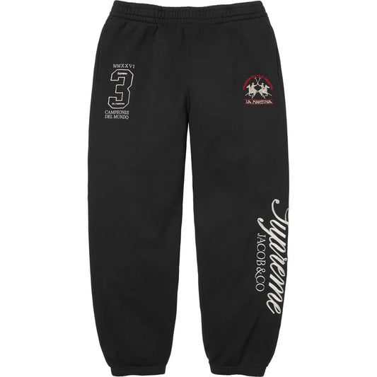 Supreme Jacob & Co La Martina Black Sweatpants