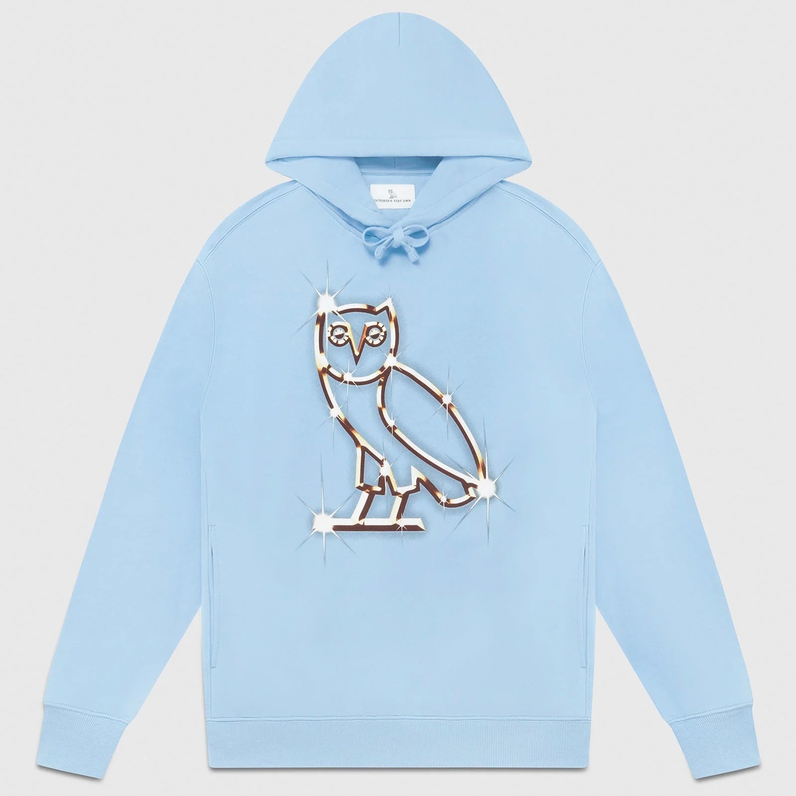OVO Baby Blue Bling Hoodie Front View