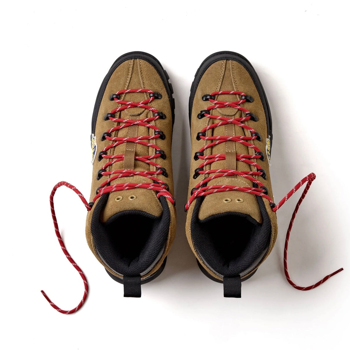 Vale Classic Wheat Hikers overhead view showing black padded collars and speckled laces