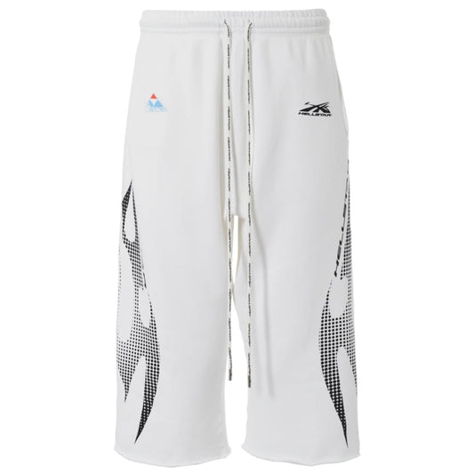 Hellstar White Gradient Flame 3/4 Shorts
