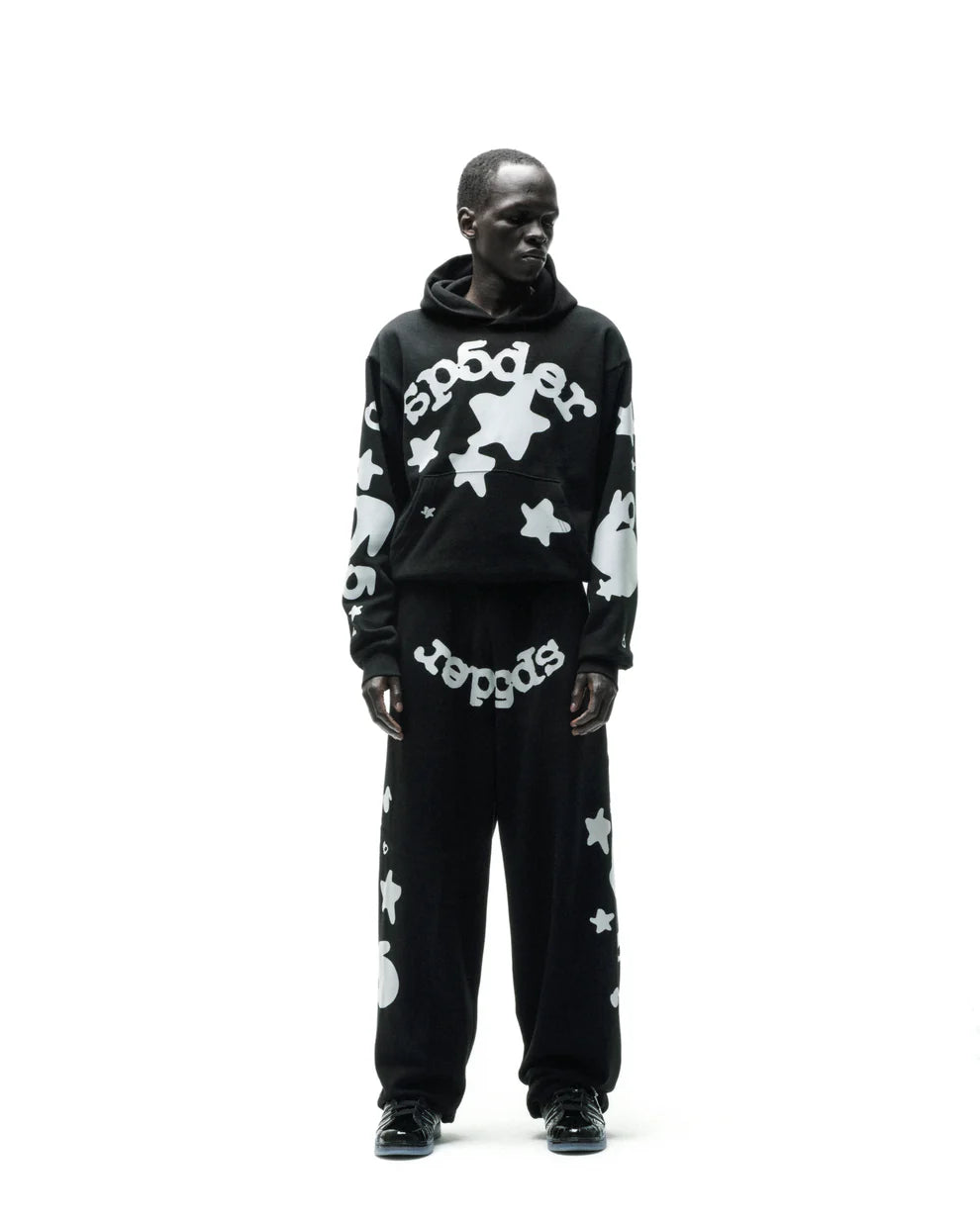 Sp5der Black Reflective Beluga Hoodie