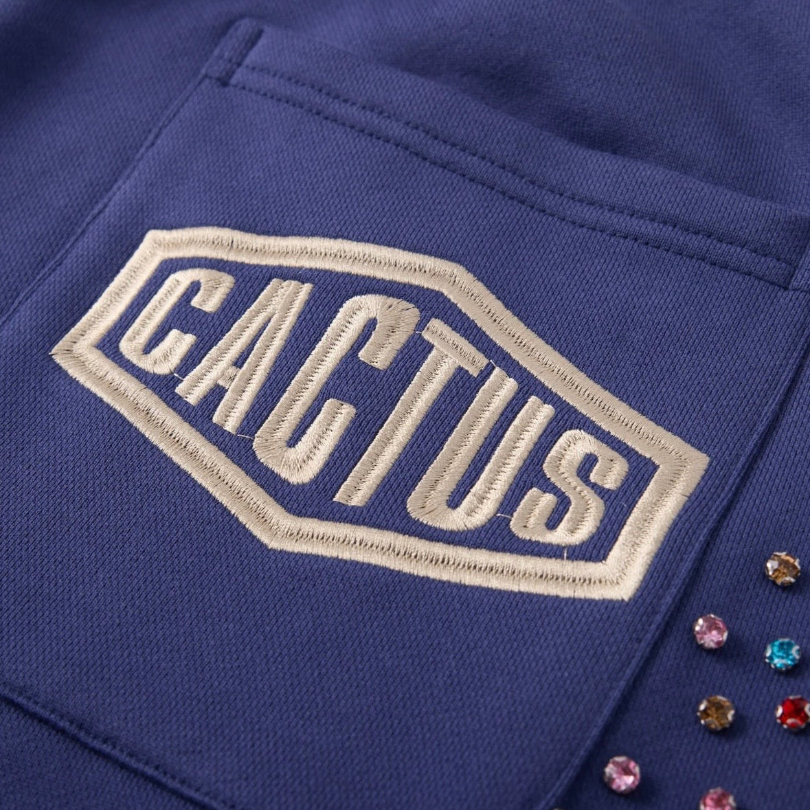 AZVA Navy Crystal Cactus Sweatpants