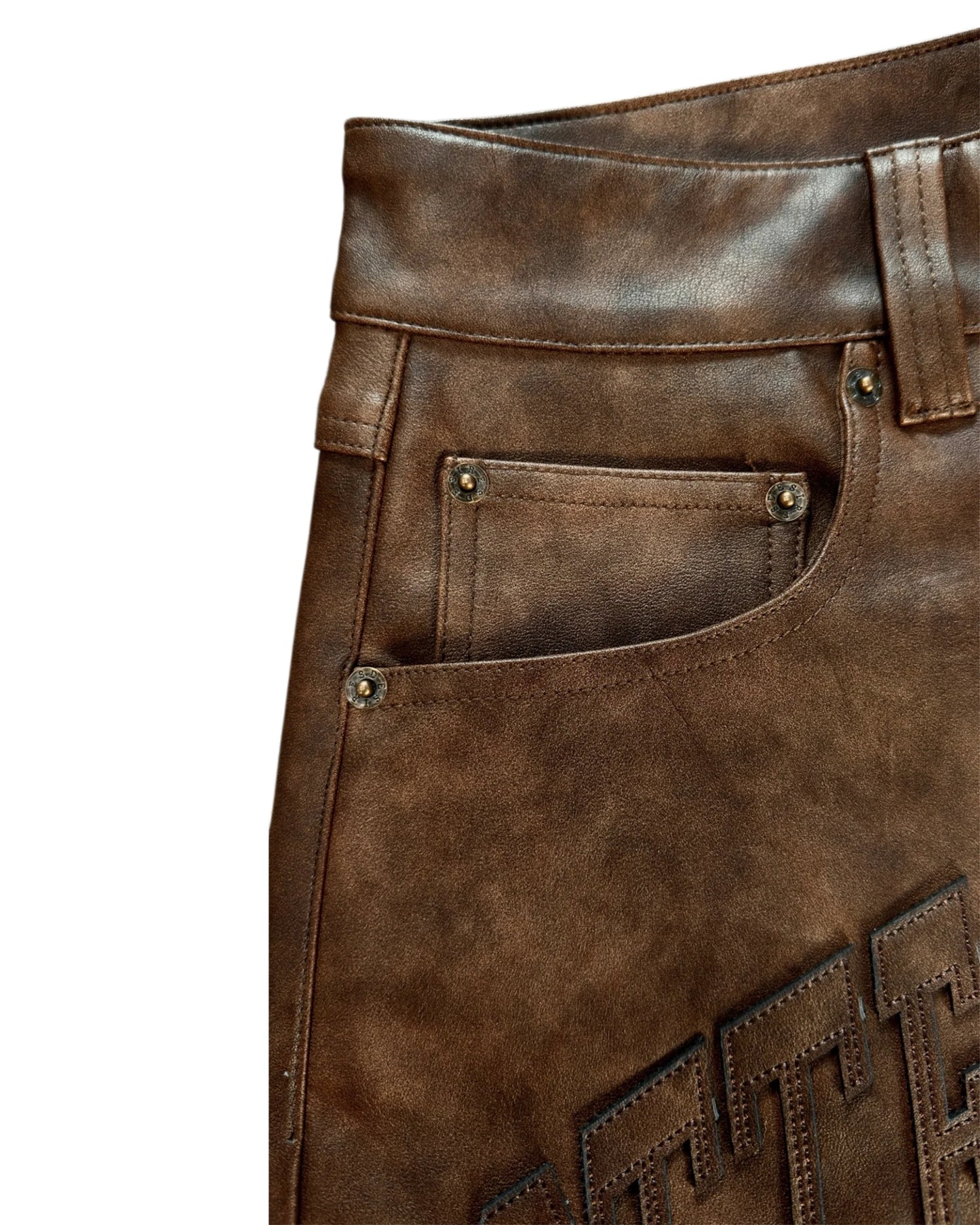 Bottega Desires Brown Leather Shorts