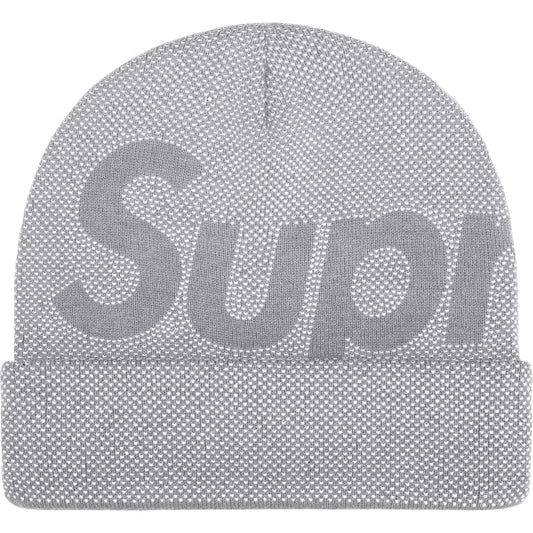 Supreme Heather Grey Studded Knockout Big Logo Beanie