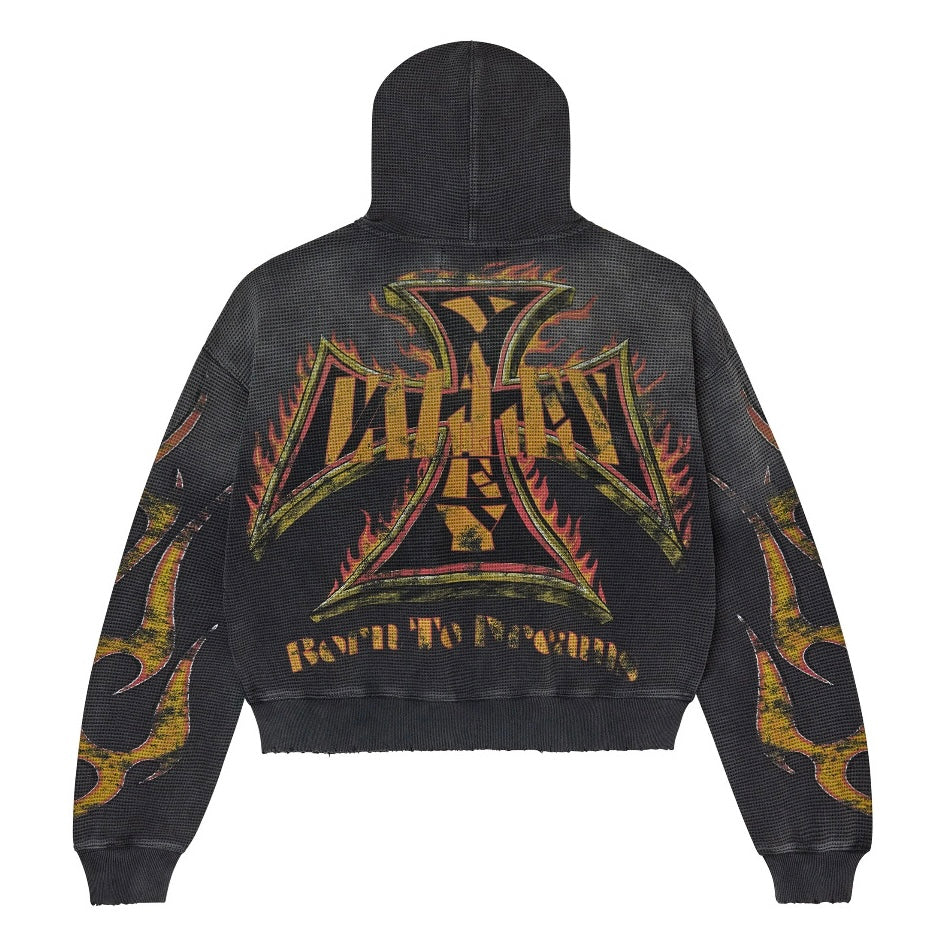 Vale Black Reborn Waffle Zip Hoodie