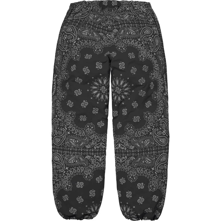 Supreme Black Reflective Bandana Track Pants
