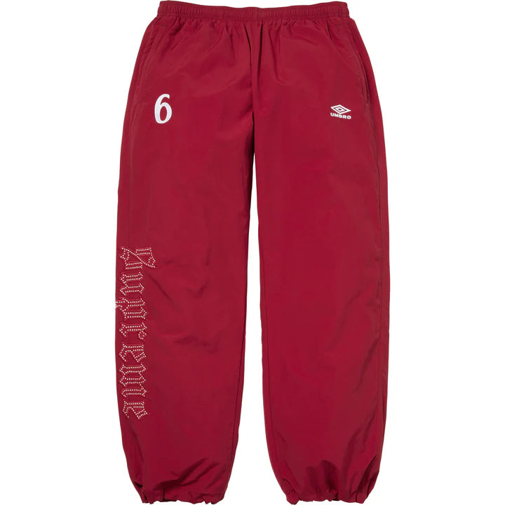 Supreme Umbro Red Rhinestone Track Pants