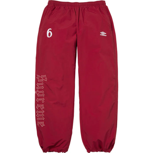 Supreme Umbro Red Rhinestone Track Pants