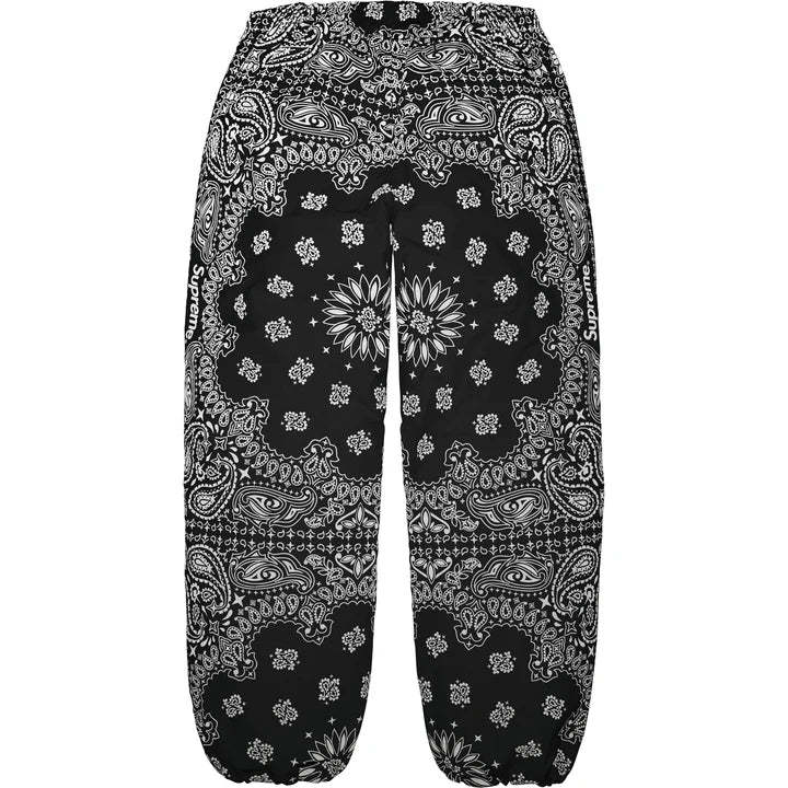 Supreme Black Reflective Bandana Track Pants