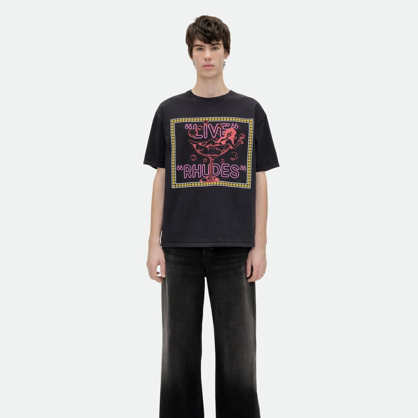Rhude Vintage Black Live Rhudes T-Shirt