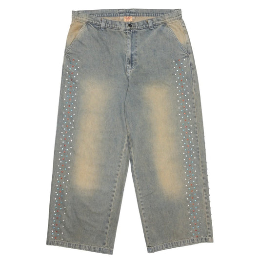 AZVA Crystal Cactus Denim Pants