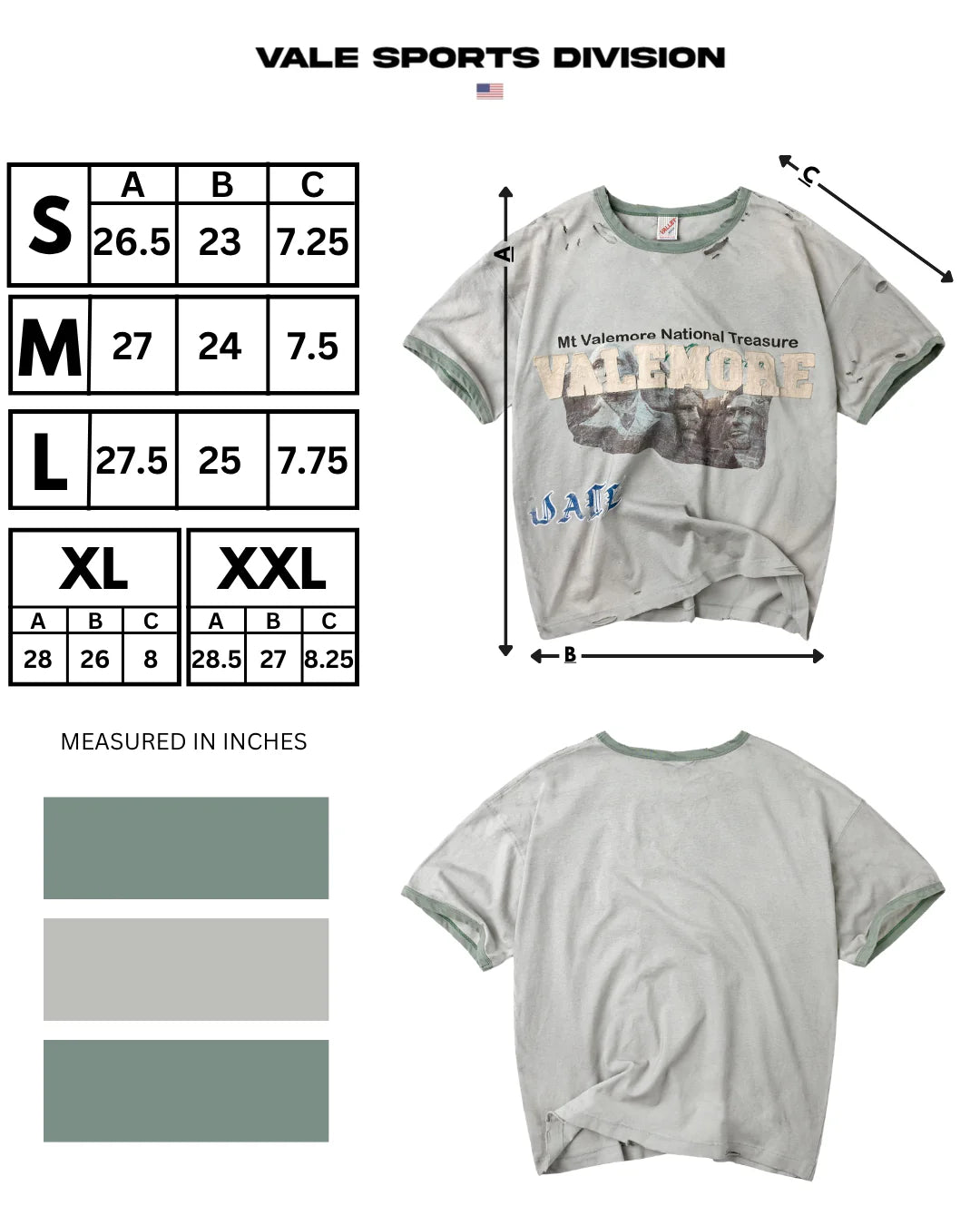 Vale Green Camp Ringer T-Shirt