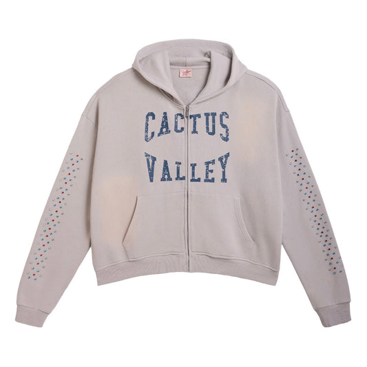 AZVA Bone Crystal Valley Zip Hoodie