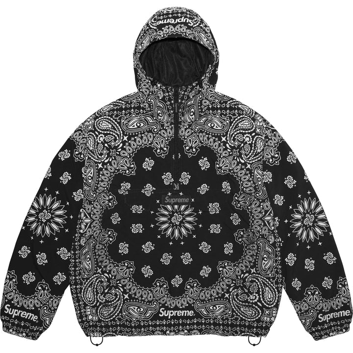 Supreme Black Reflective Bandana Anorak Jacket
