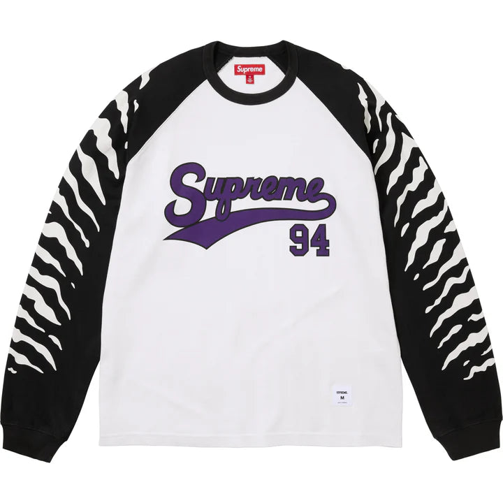Supreme White Tiger Raglan Long Sleeve