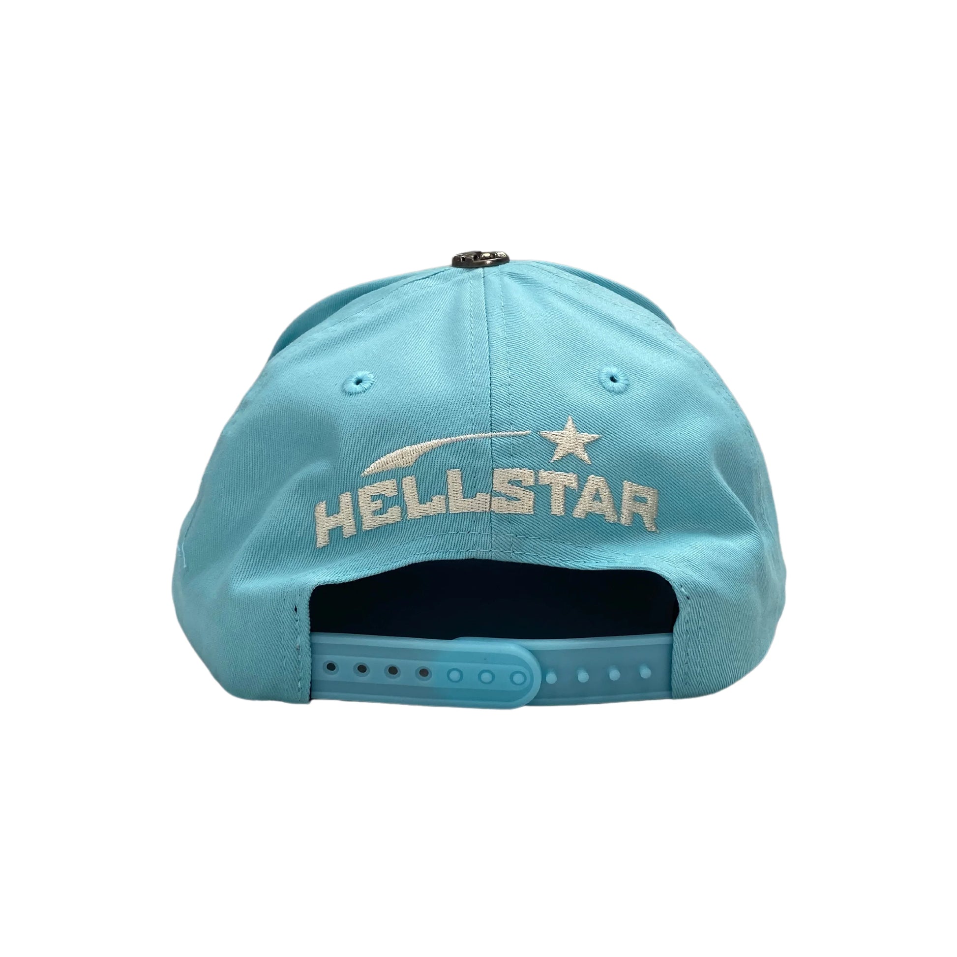 Hellstar Baby Blue Snapback Hat Back View