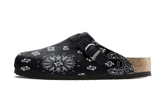 Bravest Studios Black Suede Paisley Clog