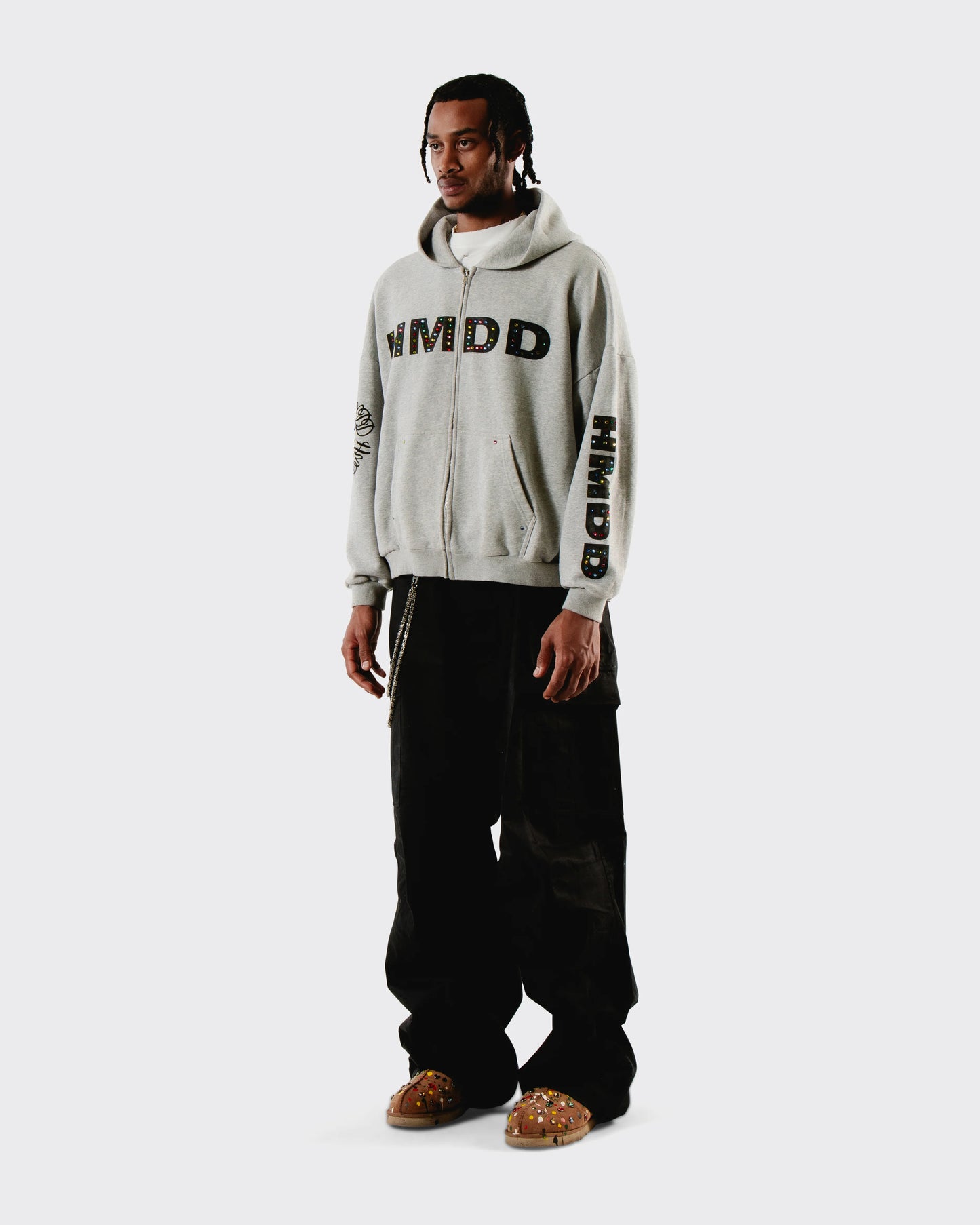 HMDD Grey Chimstone Zip Hoodie
