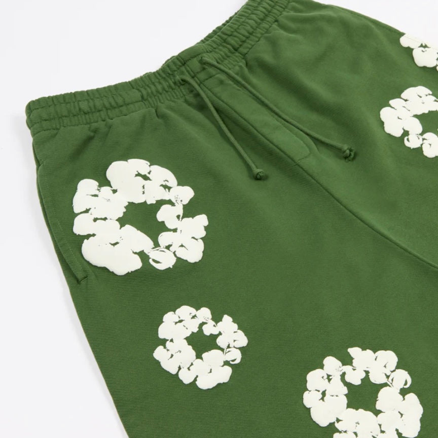 Denim Tears Green Cotton Wreath Shorts