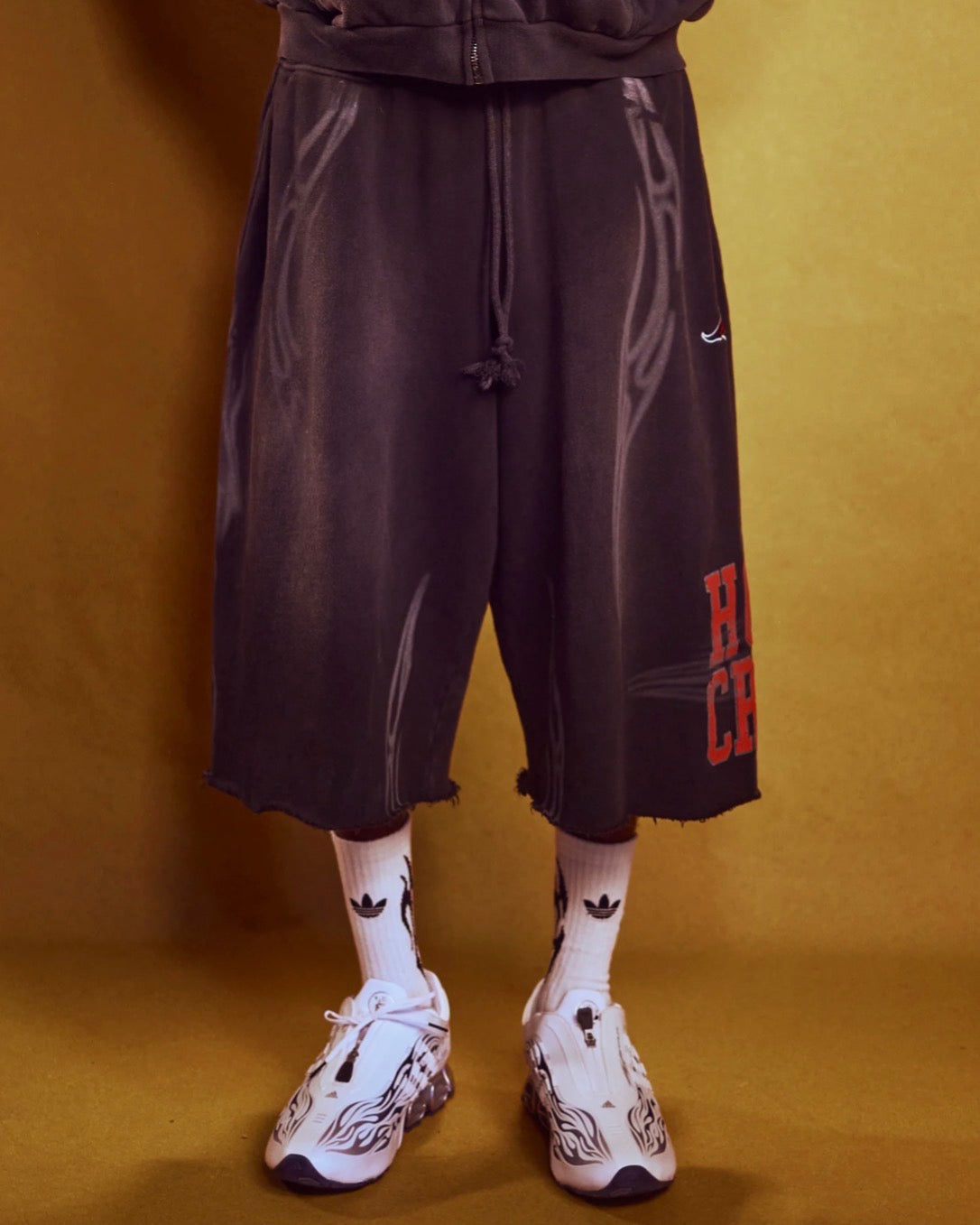 Hellstar Black Holy Cross 3/4 Shorts