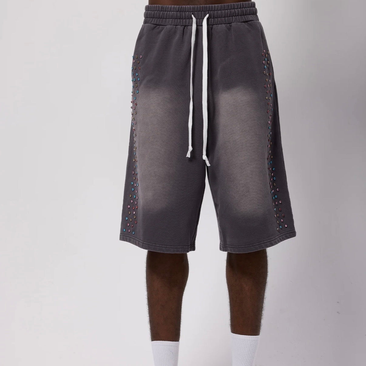 AZVA Vintage Black Crystal Cactus Shorts