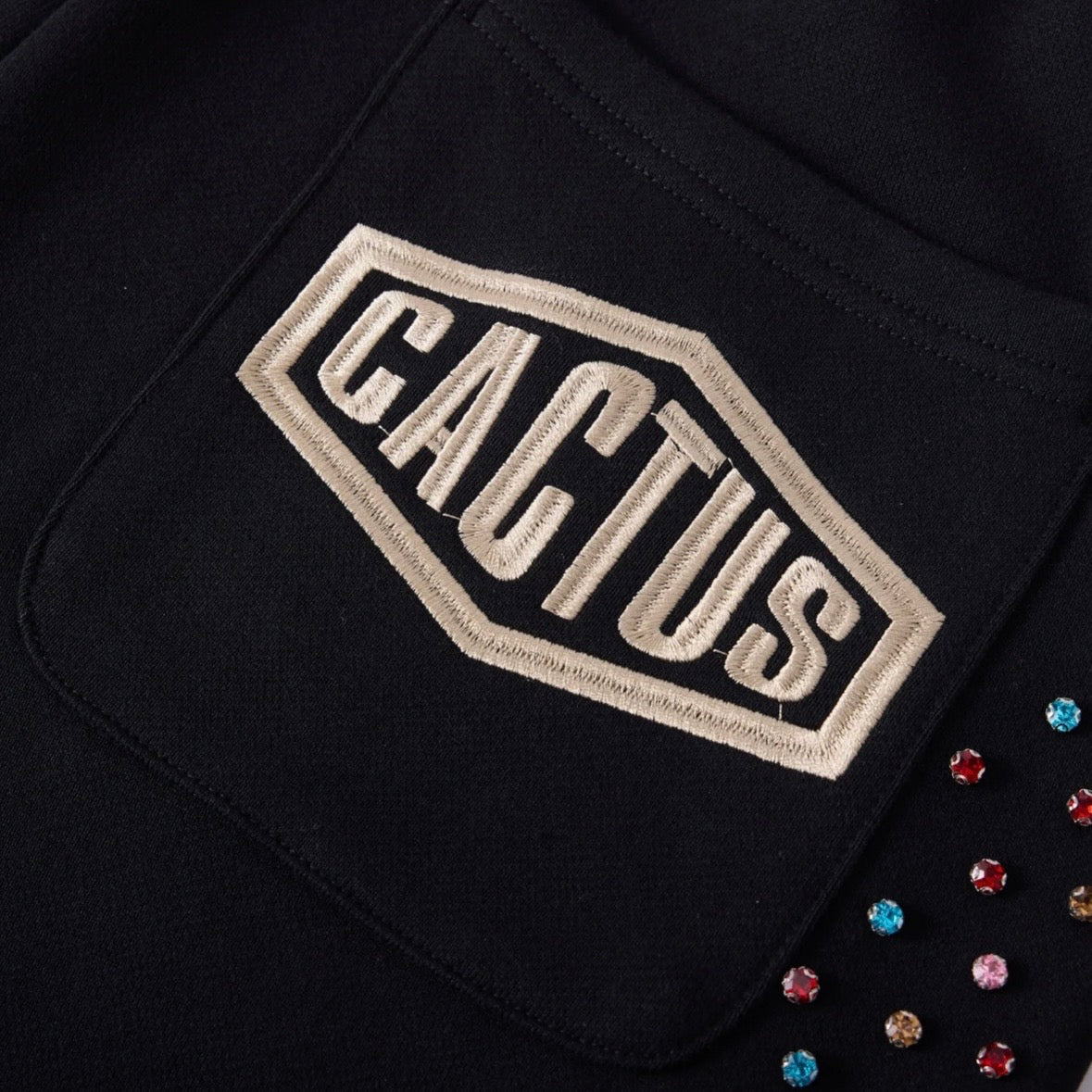 AZVA Black Crystal Cactus Sweatpants