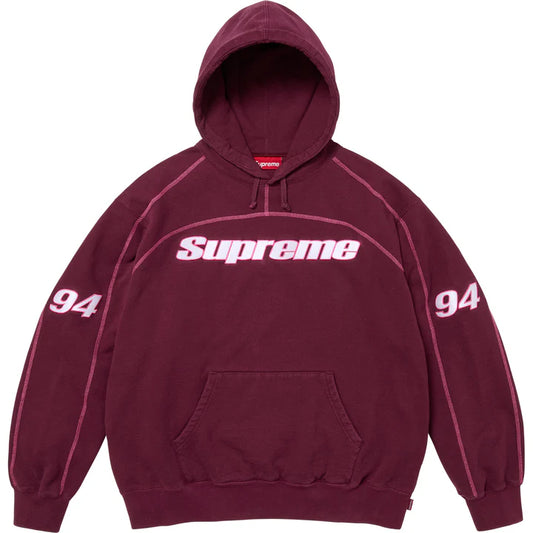 Supreme Burgandy Overlock Hoodie