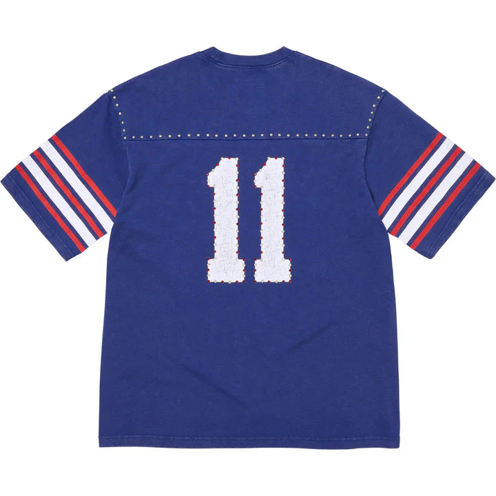 Supreme Blue Studded Short Sleeve Football Top