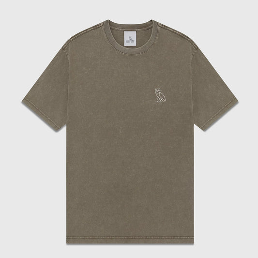 OVO Washed Brown T-Shirt Front View