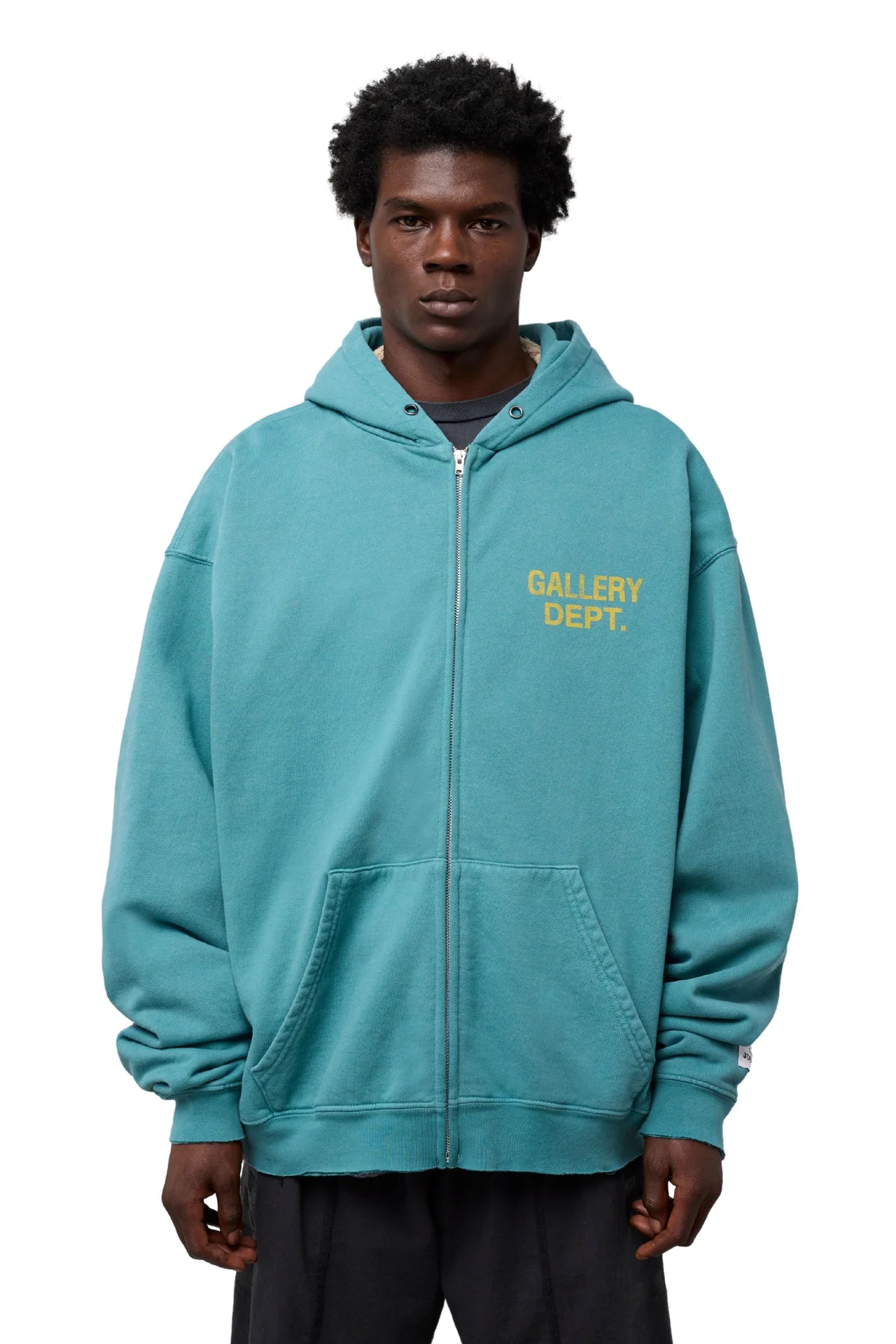 Gallery Dept Vintage Teal 90s Logo Zip Hoodie