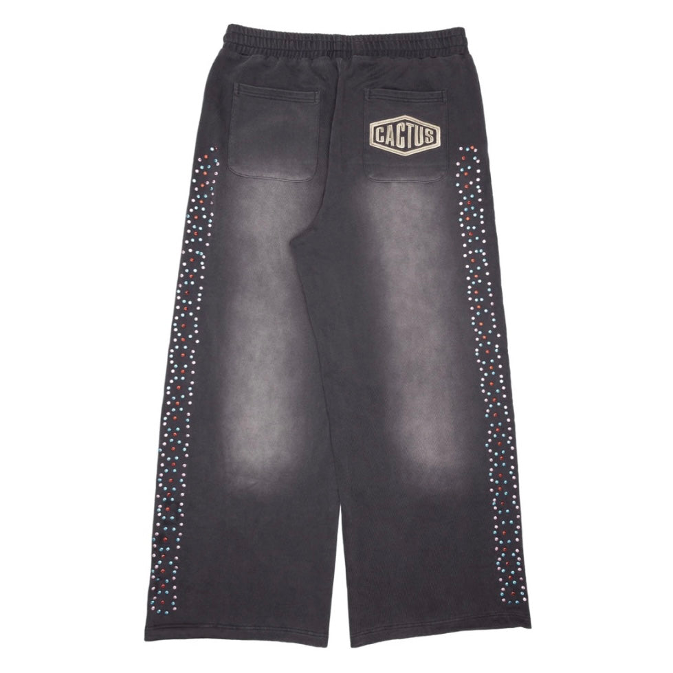 AZVA Vintage Black Crystal Cactus Sweatpants