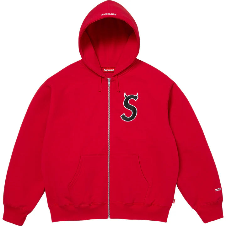Supreme Red Devil S Logo Zip Hoodie