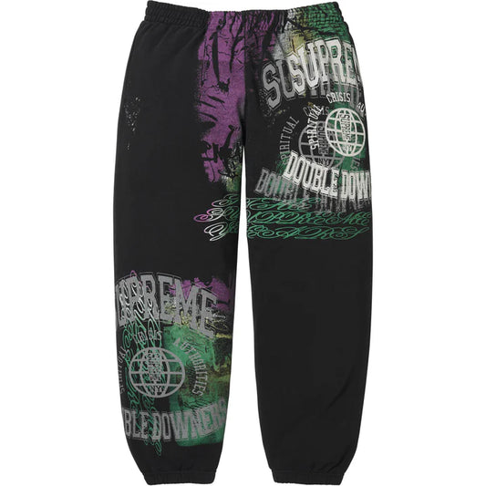 Supreme Black Overprint Sweatpants