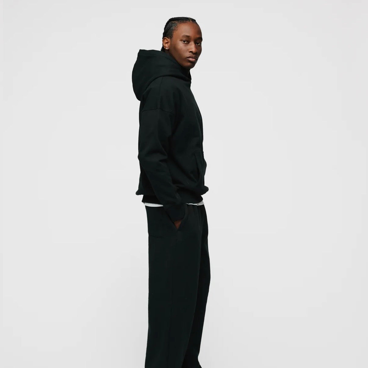 Hours Black Blank Hoodie