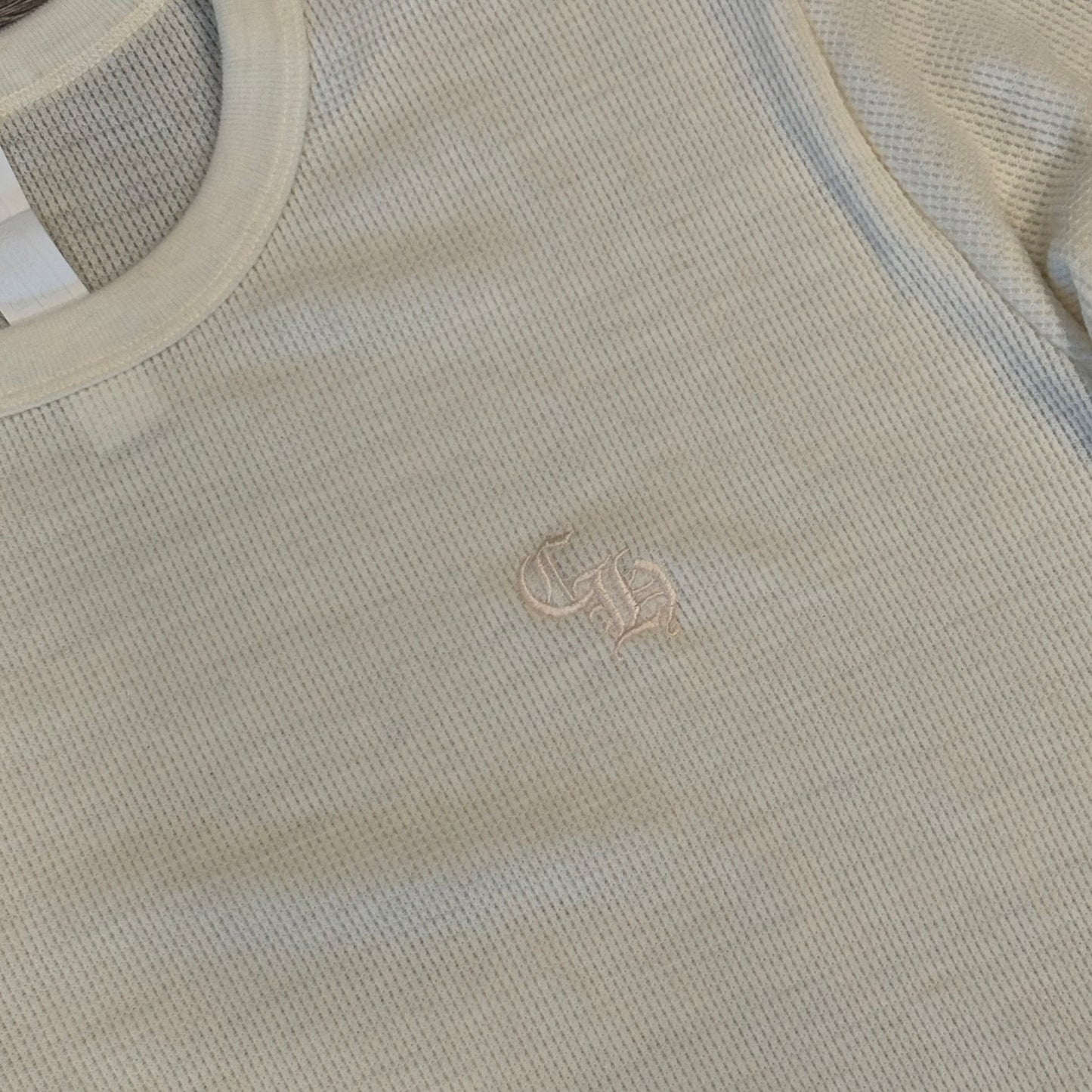 Chrome Hearts Cream Embroidered Thermal Long Sleeve