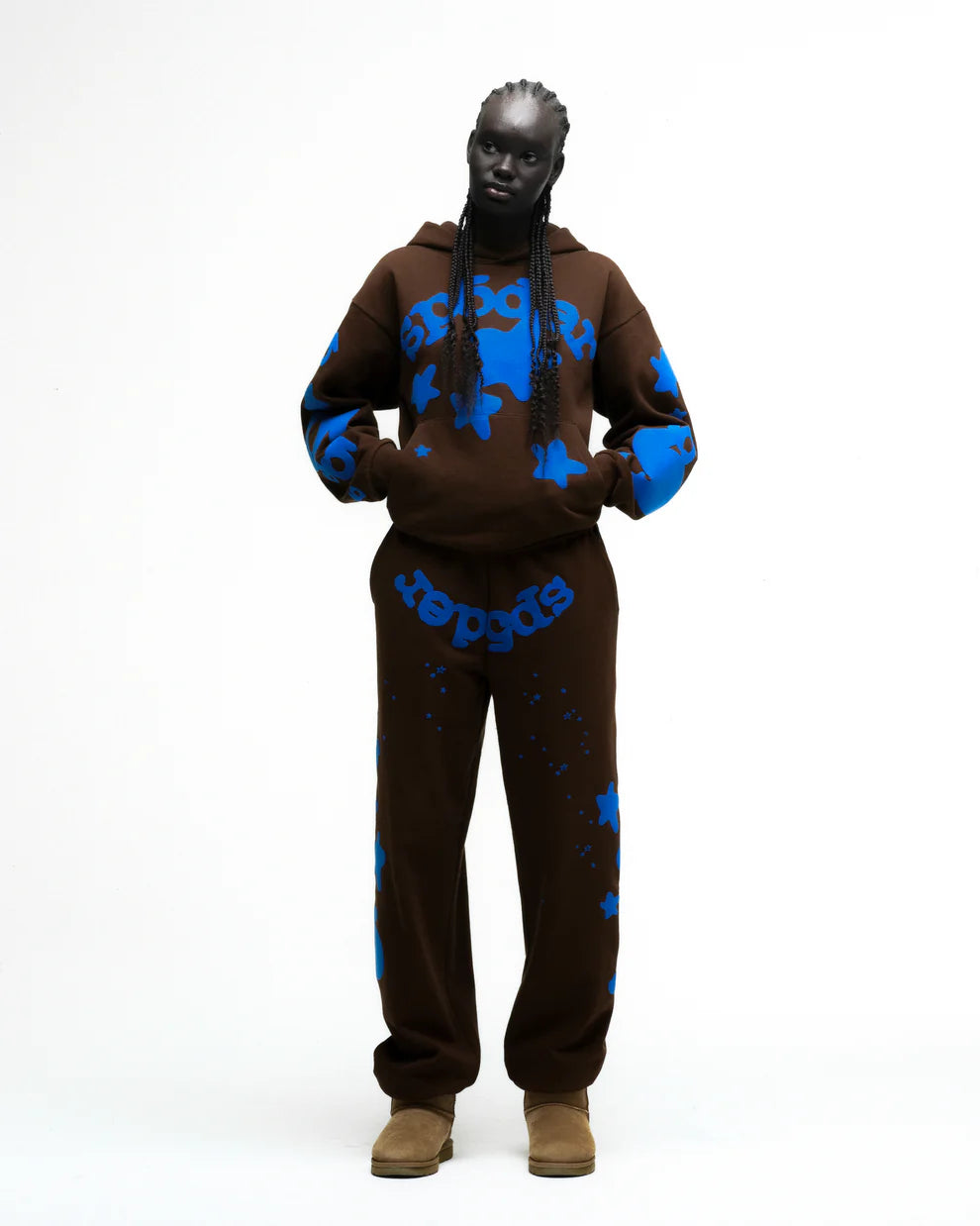 Sp5der Brown Blue Beluga V2 Sweatpants